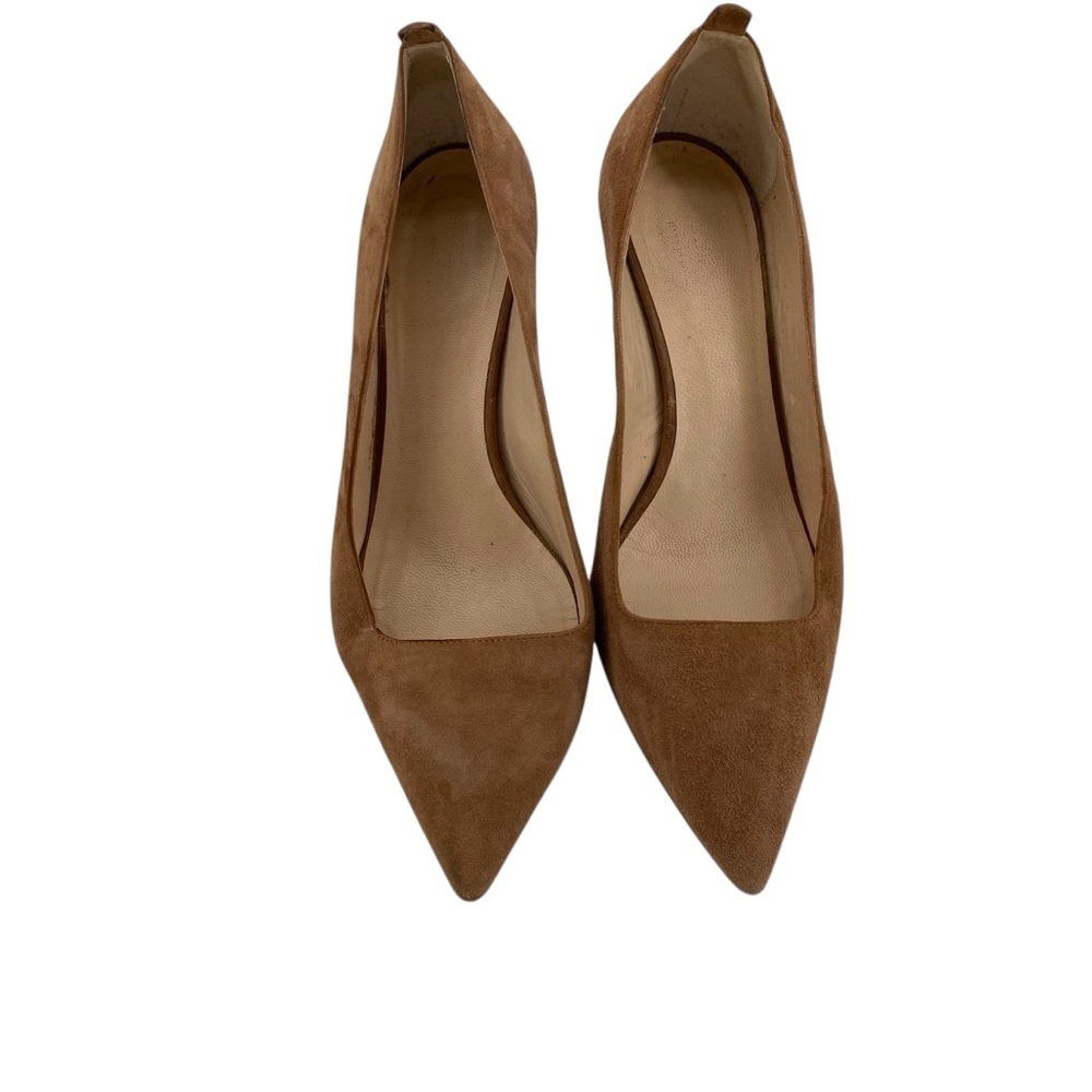Brown Suede Pointed Toe Low Heel Pumps Made in Italy Women’s 8.5